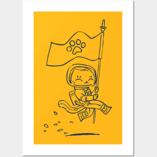 Astronaut cat Posters and Art